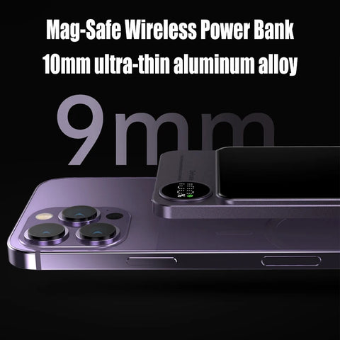 Power Up Anywhere with Our Macsafe Magnetic Power Bank - Fast Wireless Charging for iPhone 12/13/14