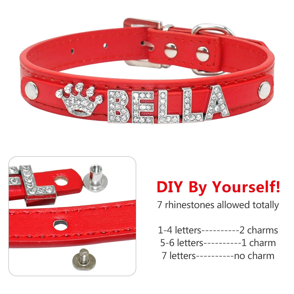 Personalized Rhinestone Dog Collar - Free Charms & Letters Included!