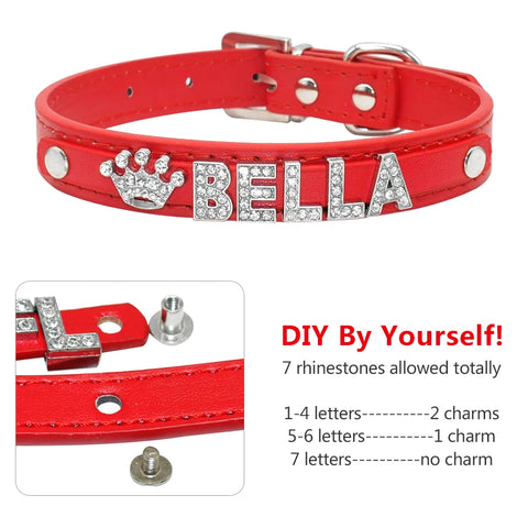 Personalized Rhinestone Dog Collar - Free Charms & Letters Included!