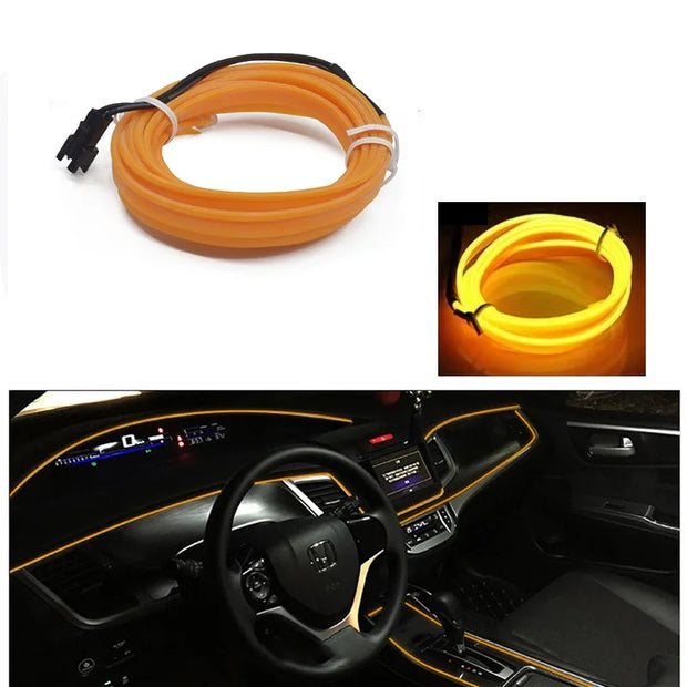 Upgrade Your Car's Ambiance with Vibrant EL Wire Interior Lights - Multiple Colors Available!