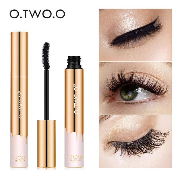 O.TWO.O 3D Mascara Lengthening Black Lash Eyelash Extension Eye Lashes Brush Beauty Makeup Long-wearing Gold Color Mascara