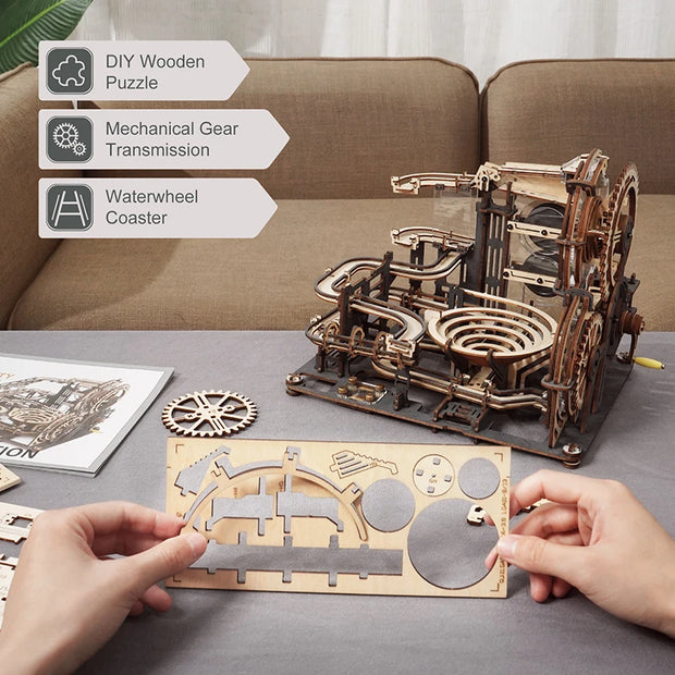 Experience the Ultimate Marble Run with Robotime's DIY Puzzle Set - Perfect Gift for Teens & Adults!