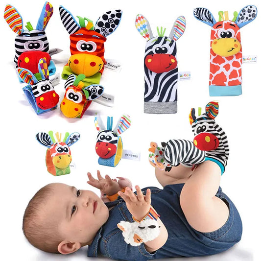 Enhance Your Baby's Senses with Adorable Animal Rattle Socks - Perfect for 0-12 Months!