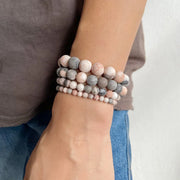 Experience Zen with Our Handmade Pink Zebra Mineral Stone Bracelet - Perfect for Yoga and Meditation - Limited Stock!