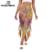 Make a Splash with NADANBAO Mermaid Printed Pants - Free Shipping!