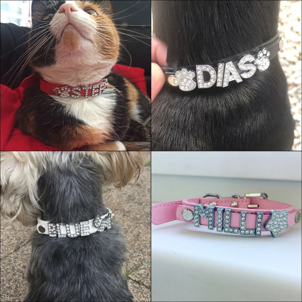 Personalized Rhinestone Dog Collar - Free Charms & Letters Included!