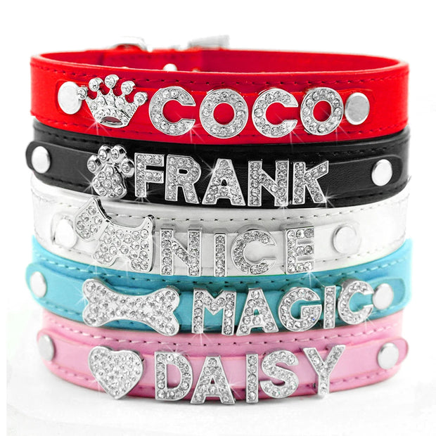 Personalized Rhinestone Dog Collar - Free Charms & Letters Included!