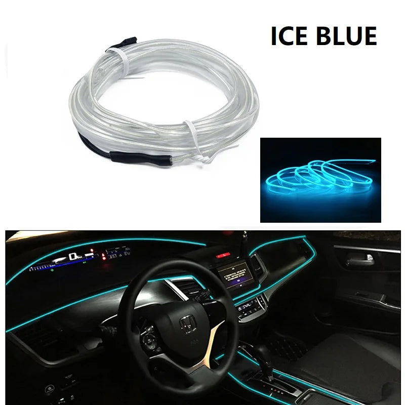 Upgrade Your Car's Ambiance with Vibrant EL Wire Interior Lights - Multiple Colors Available!