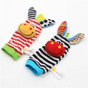 Enhance Your Baby's Senses with Adorable Animal Rattle Socks - Perfect for 0-12 Months!