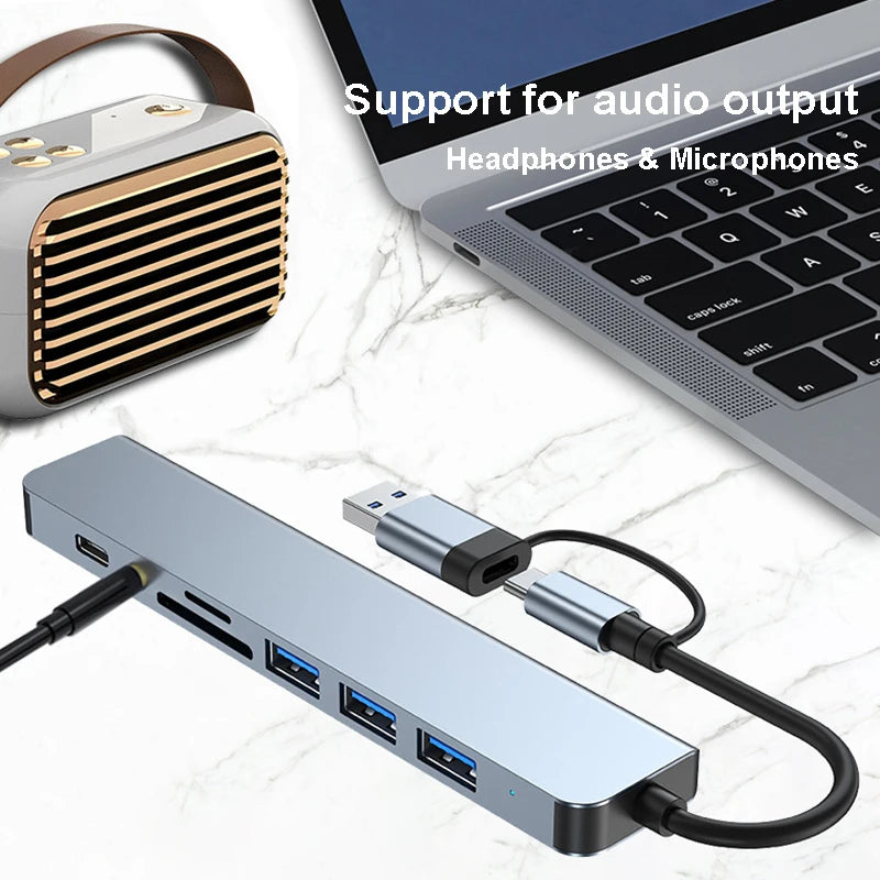 Upgrade Your Macbook Pro with Our 8-IN-2 USB C Hub - 5Gbps High Speed Transmission, 4 Models Available!