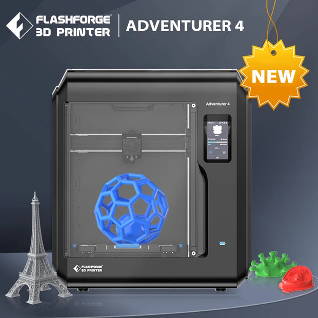 Upgrade Your 3D Printing Game with the Flashforge Adventurer 4 - Fast, Leveling-Free, and Equipped with HD Camera & HEPA13 Filter!