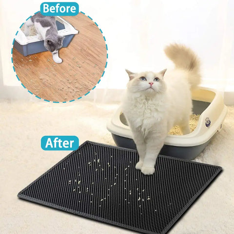 Say Goodbye to Messy Litter Boxes with Our Waterproof Cat Litter Mat - Non-Slip, Easy to Clean, and Gift-Ready!