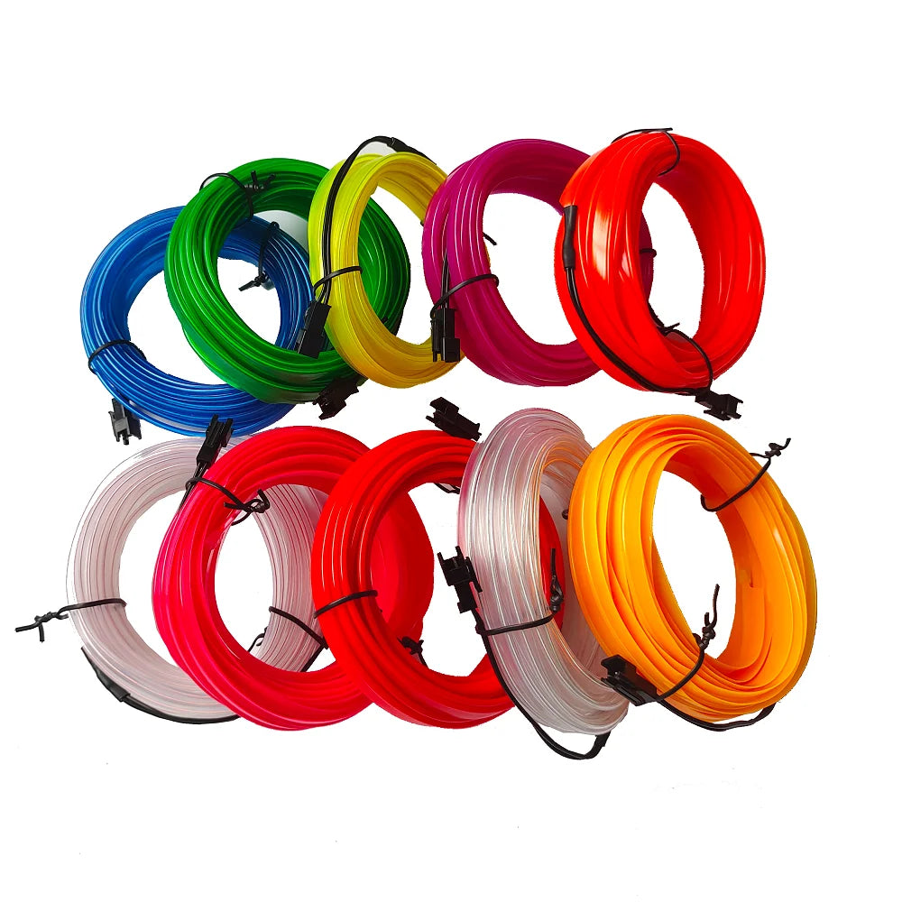 Upgrade Your Car's Ambiance with Vibrant EL Wire Interior Lights - Multiple Colors Available!