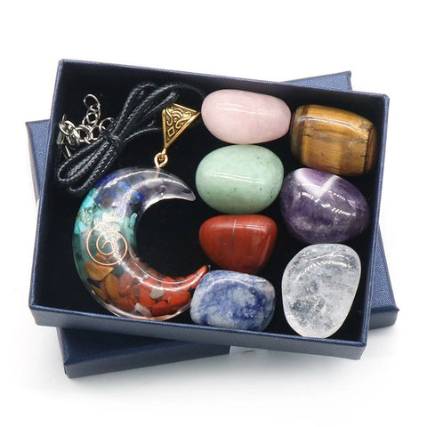 Experience Balance and Healing with our Chakra Stone Set - Perfect for Yoga, Reiki, and Meditation!