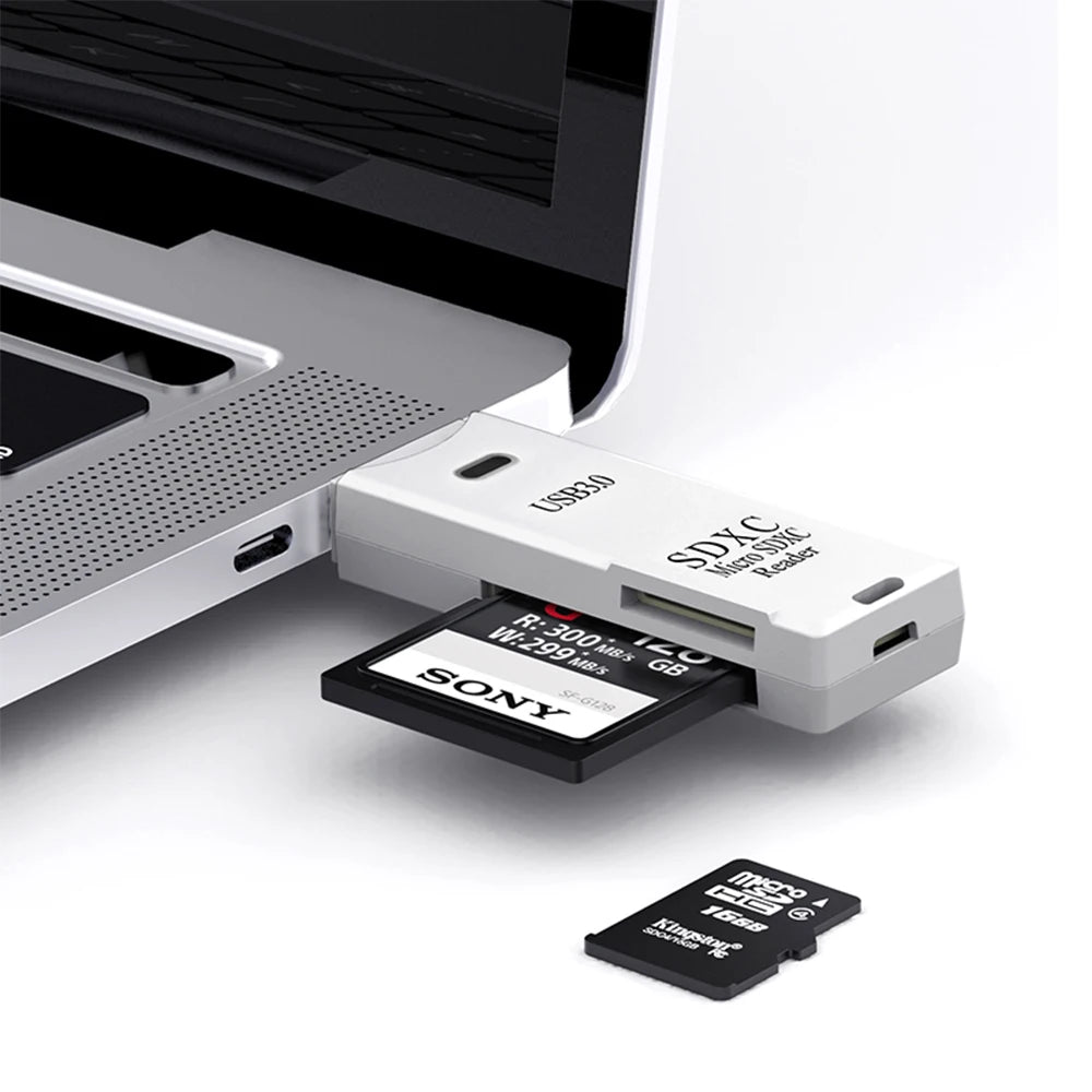Upgrade Your Data Transfer with Our 2-in-1 USB 3.0 Card Reader!