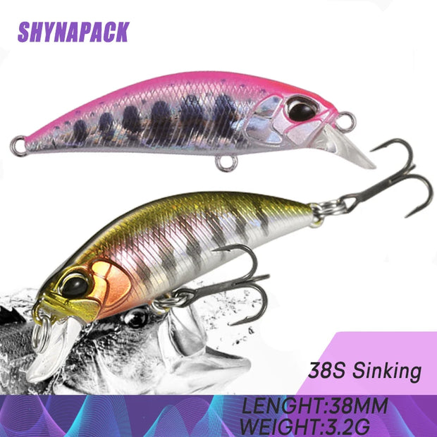 Ultimate 38Mm Mini Sinking Minnow Fishing Lure - Perfect for Trout, Bass, and Carp Fishing!