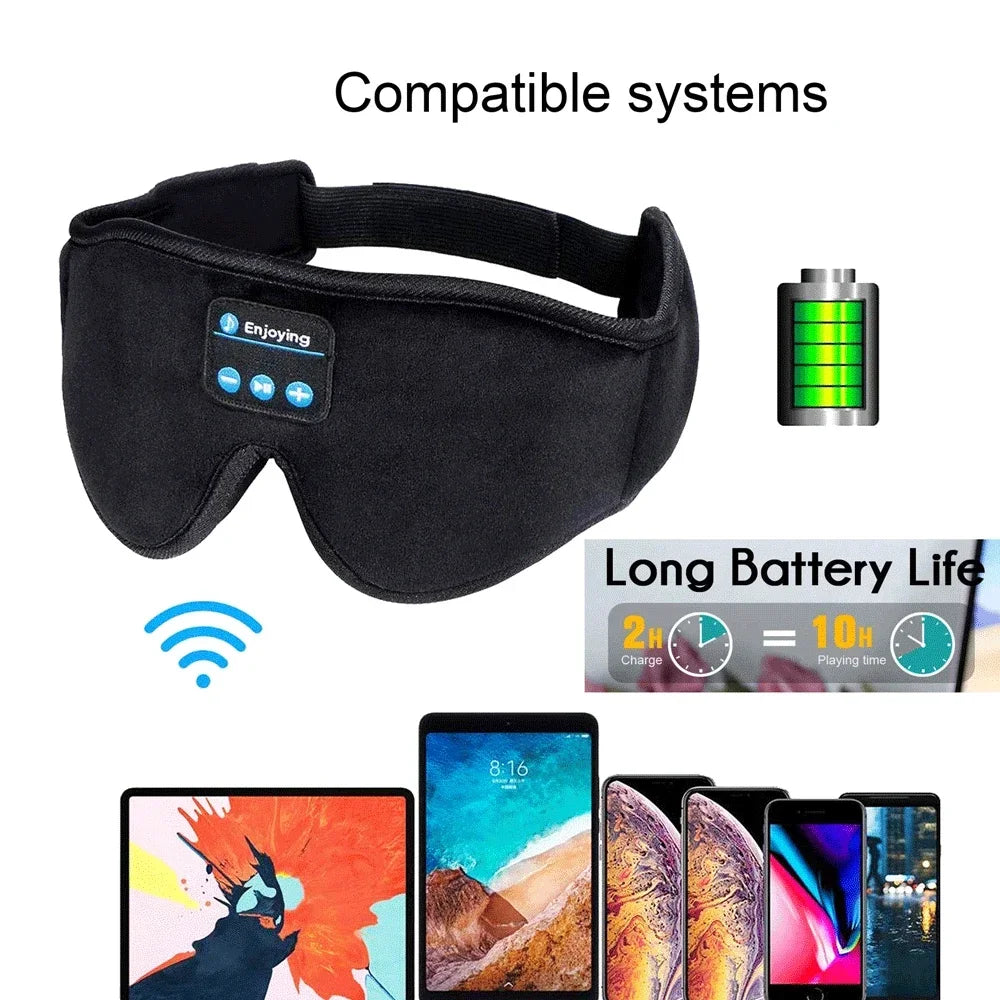 Ultimate Wireless Music Headphone Sleep Mask - Bluetooth, Mic, Sleep Aid, iOS/Android/Mac