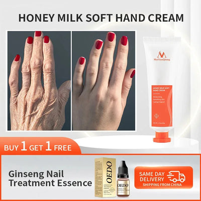 Get Youthful Hands with Honey Milk Soft Hand Cream - 50g: Moisturizing, Anti-Aging, All Skin Types