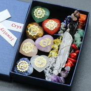 Experience Balance and Healing with our Chakra Stone Set - Perfect for Yoga, Reiki, and Meditation!