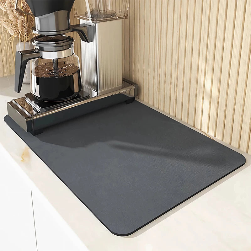 Keep Your Countertops Clean with our Super Absorbent Coffee Dish Drying Mat - Non-slip and Hygienic!