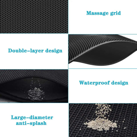 Say Goodbye to Messy Litter Boxes with Our Waterproof Cat Litter Mat - Non-Slip, Easy to Clean, and Gift-Ready!