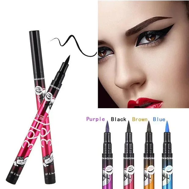 Long-Lasting Black Liquid Eyeliner - Waterproof, Quick-Dry, No Blooming - Professional Cosmetics Tool