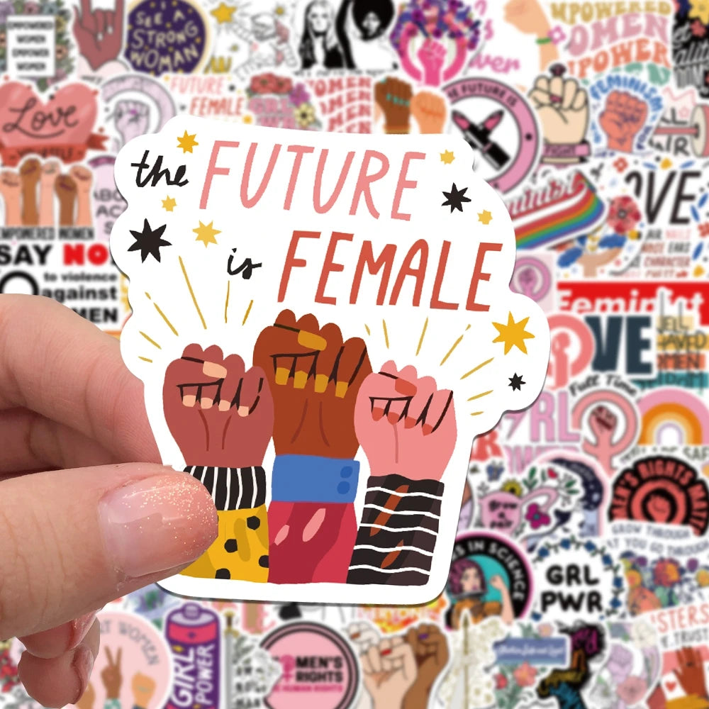 Empowerment Stickers: Feminist Girl Power for Laptop, Skateboard, Luggage - 100pcs