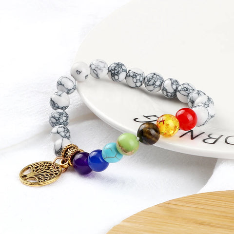 Experience the Power of 7 Chakra Life Tree Bracelets - Natural Stone Reiki Healing Energy Beads for Yoga, Meditation, and Style - Perfect Gift!