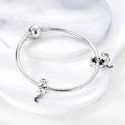 Secure Your Pandora Bracelet with Our Sterling Silver Safety Chain - 925 CZ Pave Clip Charms!