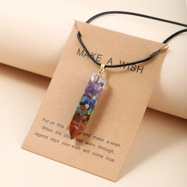 Unlock Your Inner Peace: Chakra Hexagram Crystal Necklace - Perfect for Yoga & Reiki Healing