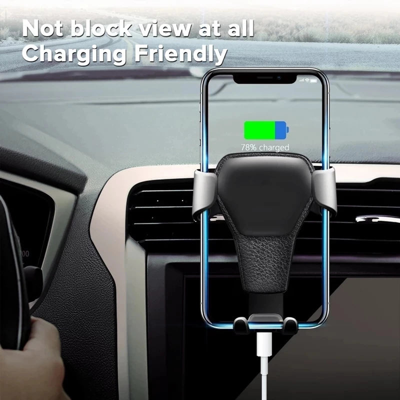 Upgrade Your Drive: Gravity Car Holder for iPhone 13/12, Samsung, Xiaomi - Air Vent Clip Mount for Safe Smartphone and GPS Support