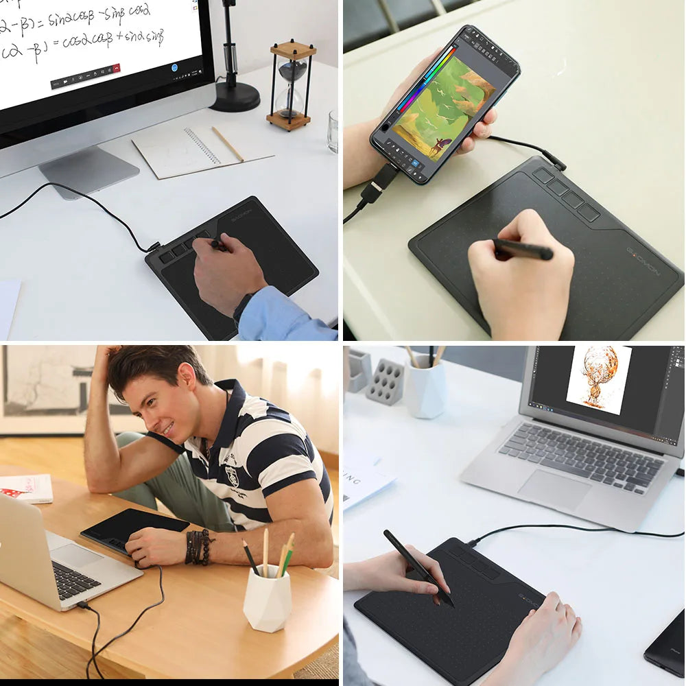 Upgrade Your Drawing Game with GAOMON's S620 Digital Tablet - 8192 Levels Pen Pressure, 4 Express Keys