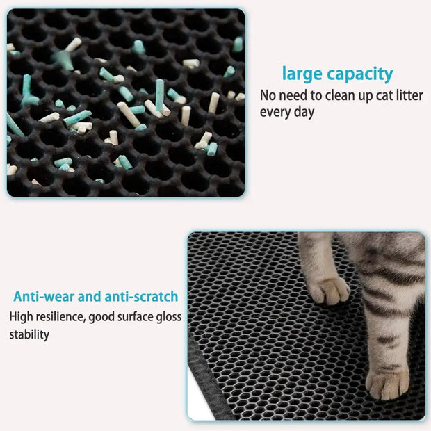 Say Goodbye to Messy Litter Boxes with Our Waterproof Cat Litter Mat - Non-Slip, Easy to Clean, and Gift-Ready!