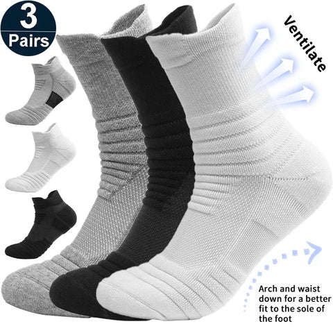 Ultimate Anti-Slip Football Socks - 3 Pairs for Men & Women - Breathable & Deodorizing - Perfect for Soccer & Basketball