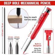 Upgrade Your Woodworking with Our Solid Carpenter Pencil - Built-in Sharpener & Refill Lead Included!