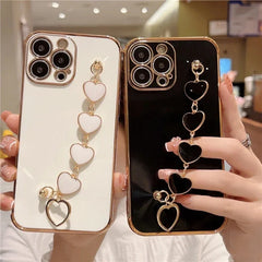 Upgrade Your iPhone with Our Shockproof Love Heart Bracelet Case - Luxurious and Stylish!