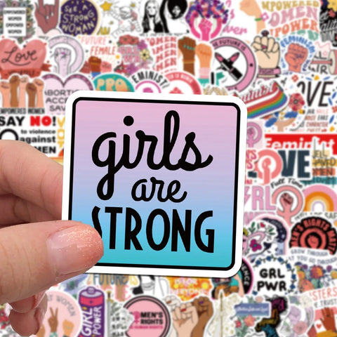 Empowerment Stickers: Feminist Girl Power for Laptop, Skateboard, Luggage - 100pcs