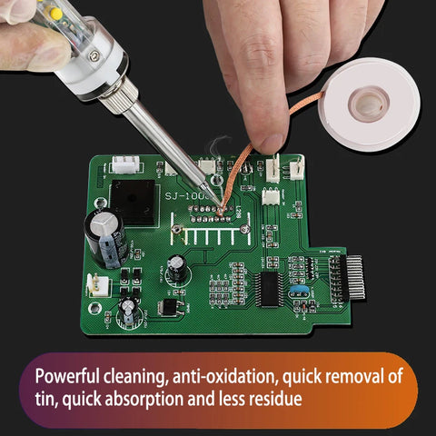 Effortlessly Remove Solder with Copper Desoldering Wick - 1.5-3.5mm Width