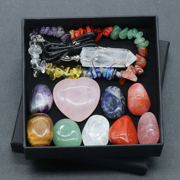 Experience Balance and Healing with our Chakra Stone Set - Perfect for Yoga, Reiki, and Meditation!