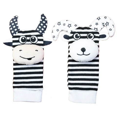 Enhance Your Baby's Senses with Adorable Animal Rattle Socks - Perfect for 0-12 Months!