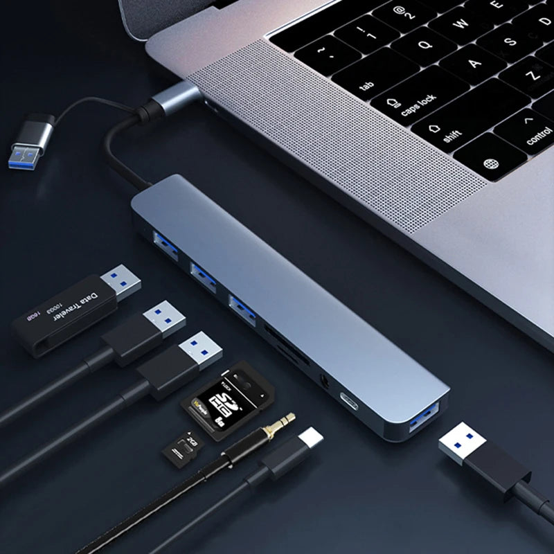 Upgrade Your Macbook Pro with Our 8-IN-2 USB C Hub - 5Gbps High Speed Transmission, 4 Models Available!