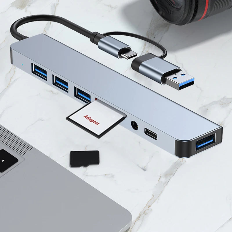 Upgrade Your Macbook Pro with Our 8-IN-2 USB C Hub - 5Gbps High Speed Transmission, 4 Models Available!