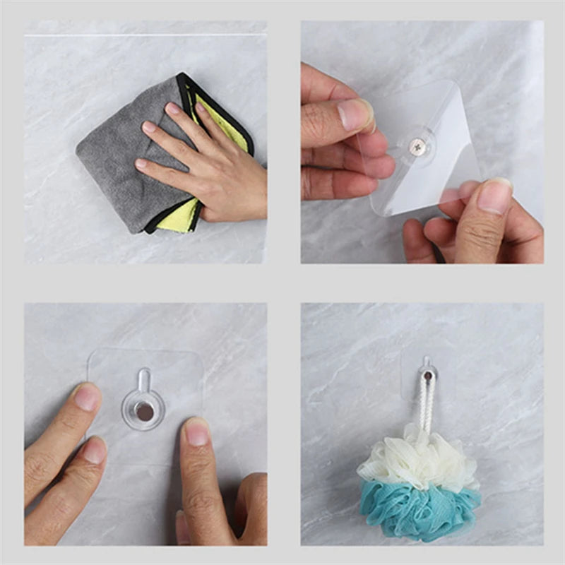 Effortlessly Organize with 6PCS Self-Adhesive Hooks - Waterproof, Durable, and Multi-Functional!