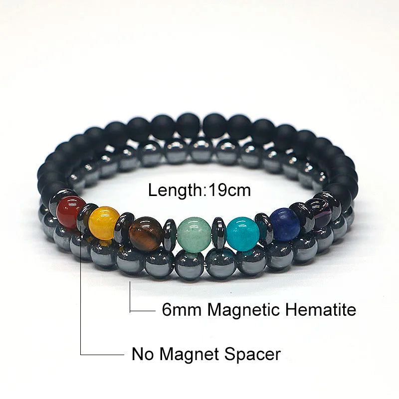Boost Your Spiritual Journey with 2022 6mm Magnetic Hematite Bracelet - Perfect for Men and Women!