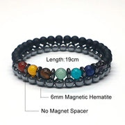 Boost Your Spiritual Journey with 2022 6mm Magnetic Hematite Bracelet - Perfect for Men and Women!