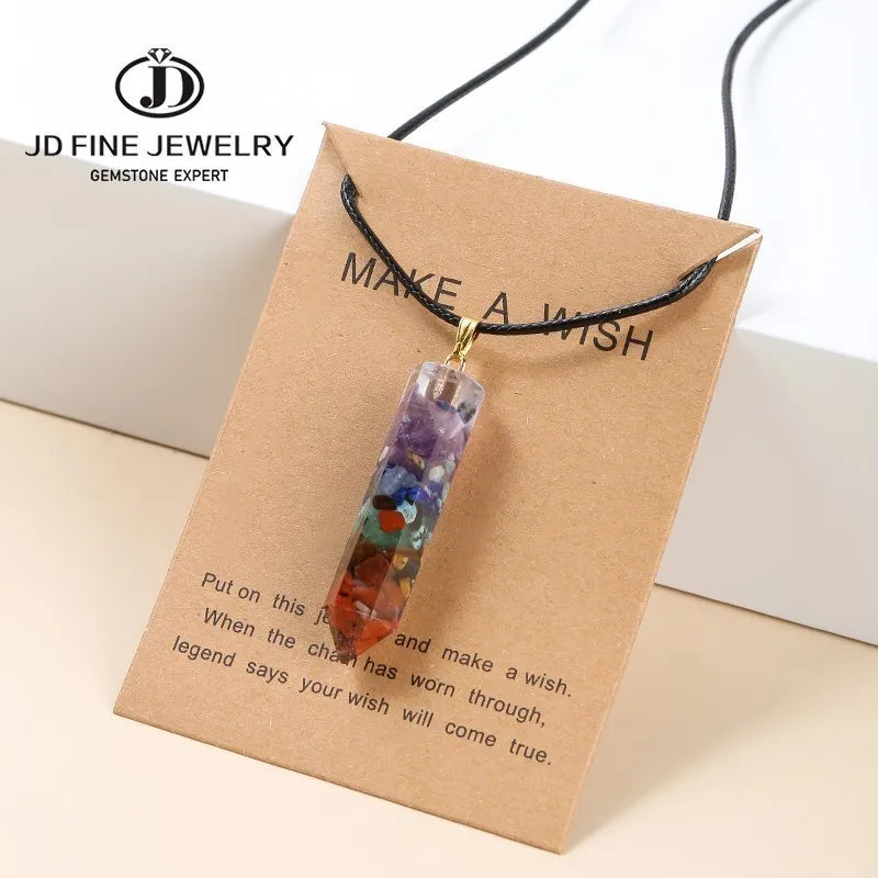 Unlock Your Inner Peace: Chakra Hexagram Crystal Necklace - Perfect for Yoga & Reiki Healing