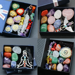 Experience Balance and Healing with our Chakra Stone Set - Perfect for Yoga, Reiki, and Meditation!