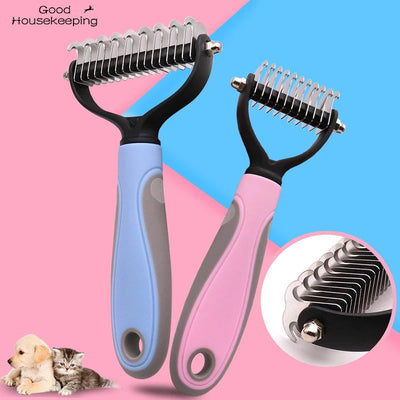 Say Goodbye to Pet Fur Knots with Our Double-Sided Grooming Comb - Fast Shipping Worldwide!