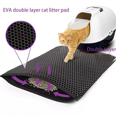 Say Goodbye to Messy Litter Boxes with Our Waterproof Cat Litter Mat - Non-Slip, Easy to Clean, and Gift-Ready!